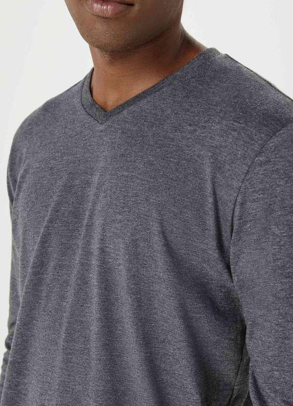 Hering - Camiseta Masculina Manga Longa World Cinza 2