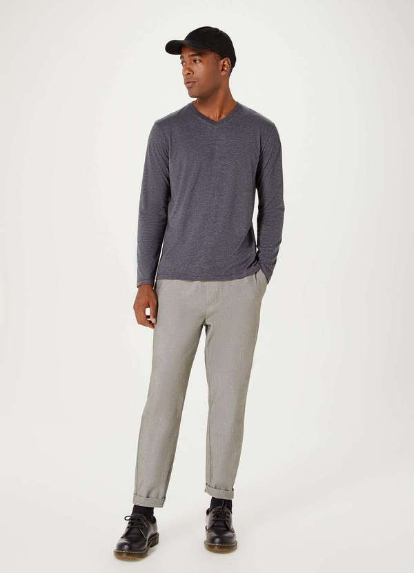 Hering - Camiseta Masculina Manga Longa World Cinza 4