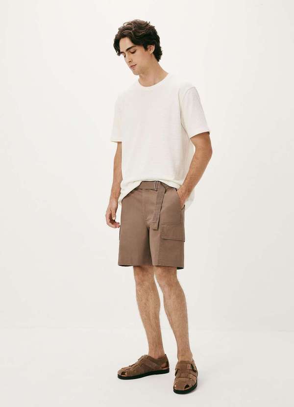 Hering - Camiseta Masculina Regular Texturizada Nude 4