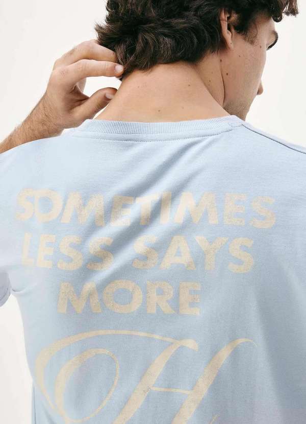 Hering - Camiseta Masculina Relaxed Estampada Azul