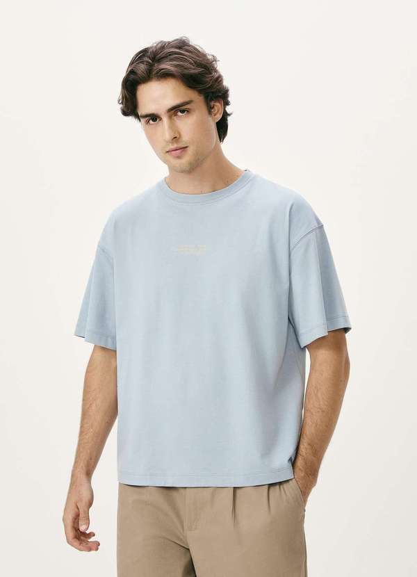 Hering - Camiseta Masculina Relaxed Estampada Azul 2