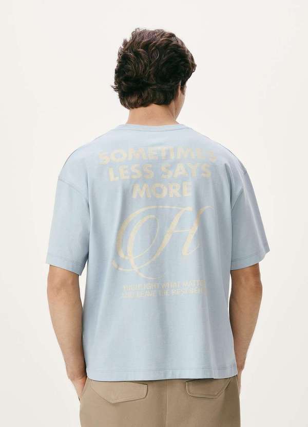 Hering - Camiseta Masculina Relaxed Estampada Azul 4
