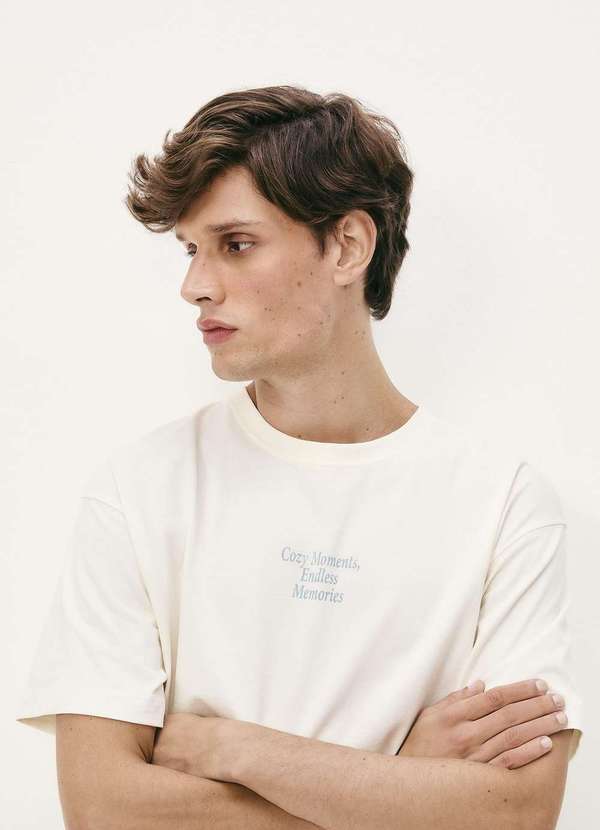 Hering - Camiseta Masculina Relaxed Estampada Nude 2