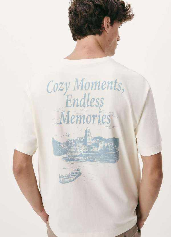 Hering - Camiseta Masculina Relaxed Estampada Nude 3