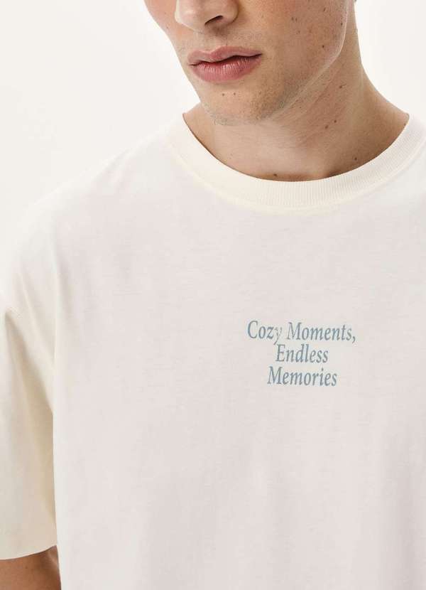 Hering - Camiseta Masculina Relaxed Estampada Nude 5