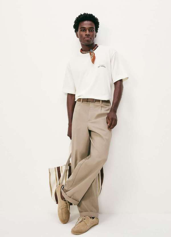 Hering - Camiseta Masculina Relaxed Manga Curta Nude 4