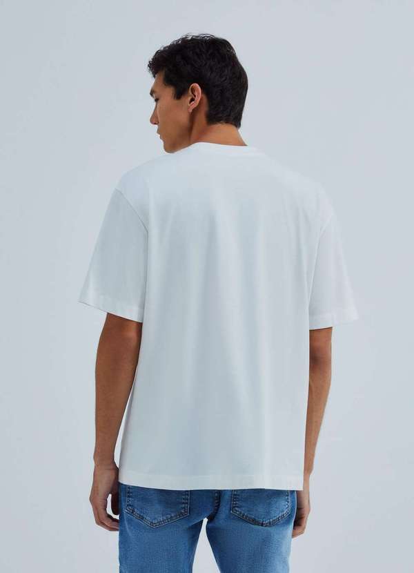 Hering - Camiseta Masculina Relaxed Super Cotton Branco 3