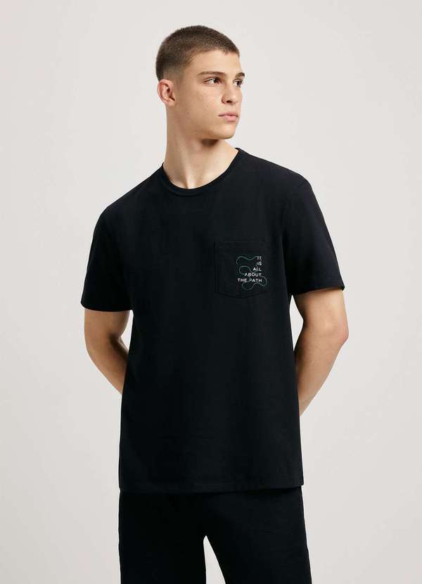 Hering - Camiseta Masculina Super Cotton Preto