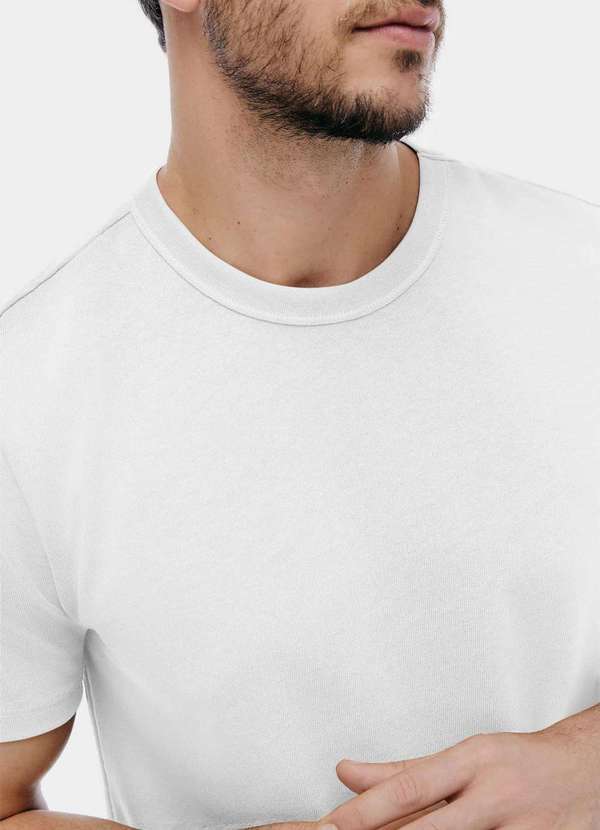Hering - Camiseta Masculina Texturizada em Algodao Peruano Branco 2
