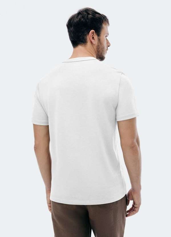 Hering - Camiseta Masculina Texturizada em Algodao Peruano Branco 3