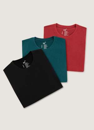 Hering - Kit 3 Camisetas Masculina Regular Manga Curta - HERING