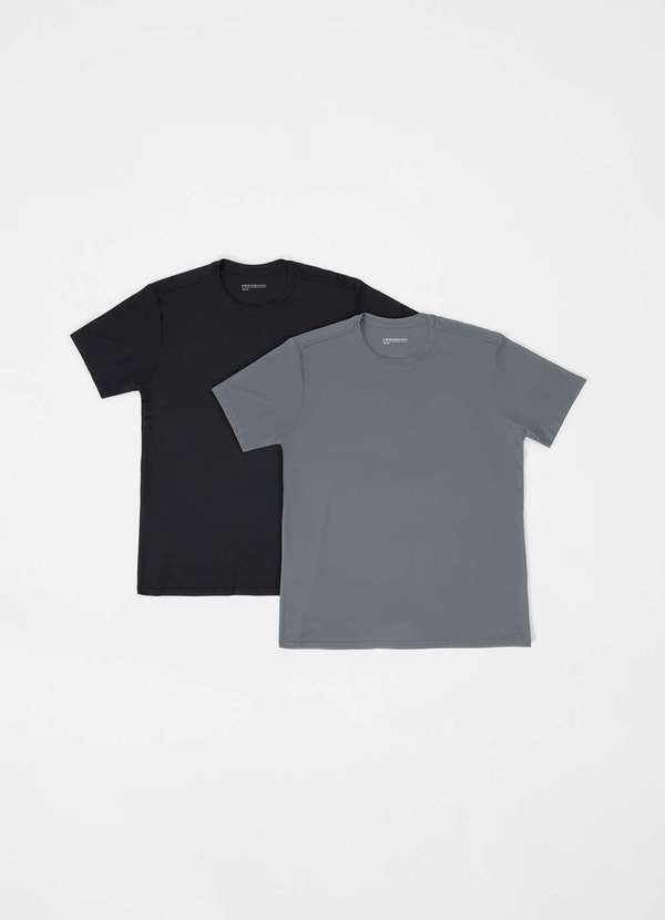 Hering - Kit com 2 Camisetas Esportivas Masculina Manga Curta com Prote... Preto