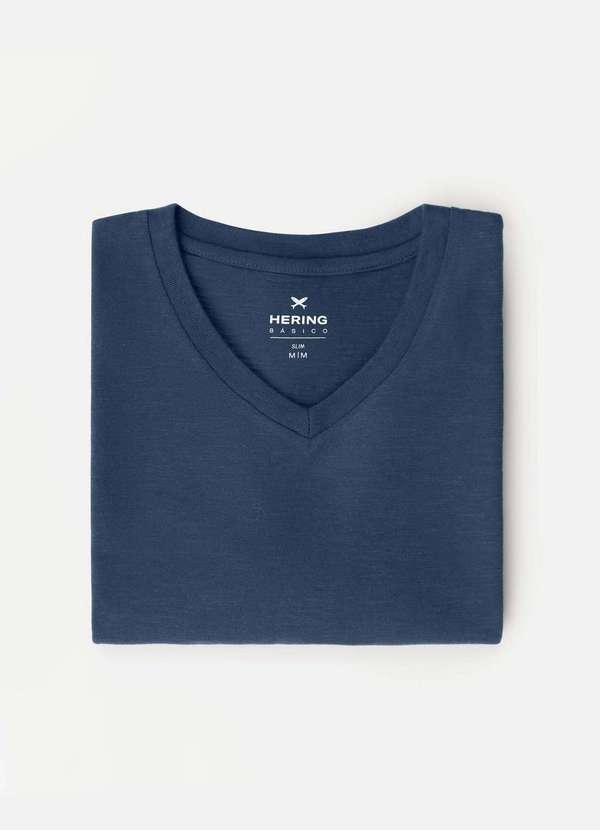 Hering - Kit com 3 Camisetas Masculinas Basicas Slim Gola V Multicores 3