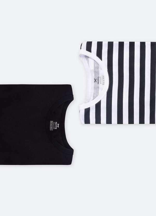 Hering - Kit de Camisetas Masculina com Gola Arredondada Preto 4
