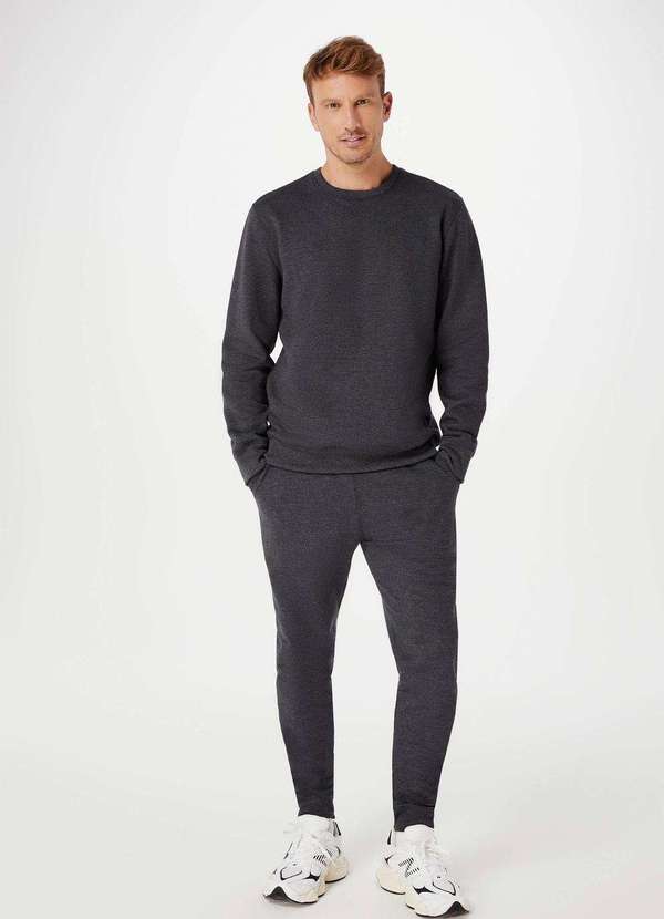 Hering - Blusao Basico Masculino de Moletom Peluciado Comfort Cinza 4
