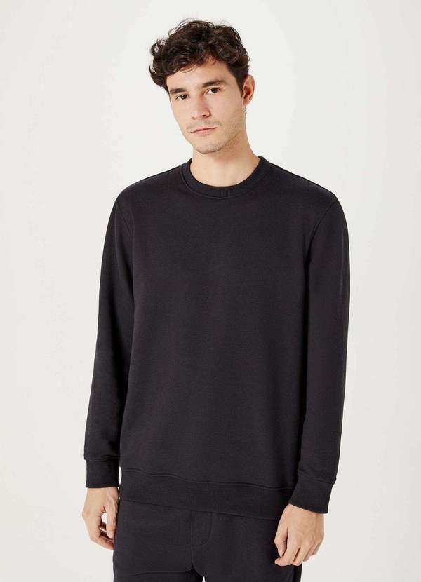 Hering - Blusao Basico Masculino de Moletom Peluciado Comfort Preto