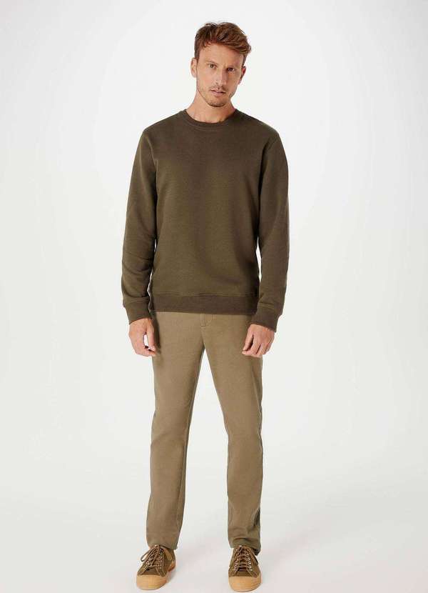Hering - Blusao Basico Masculino de Moletom Peluciado Comfort Verde 4