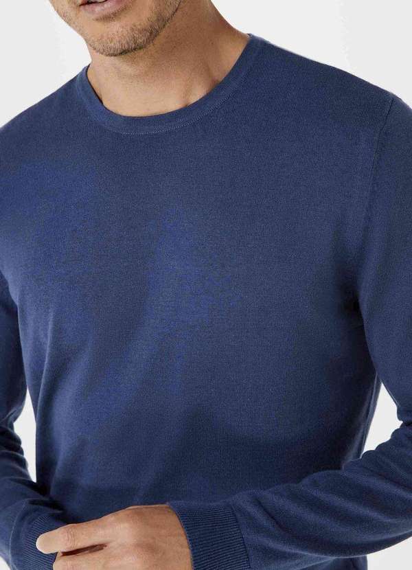 Hering - Blusao Basico Masculino em Trico de Algodao Azul 2