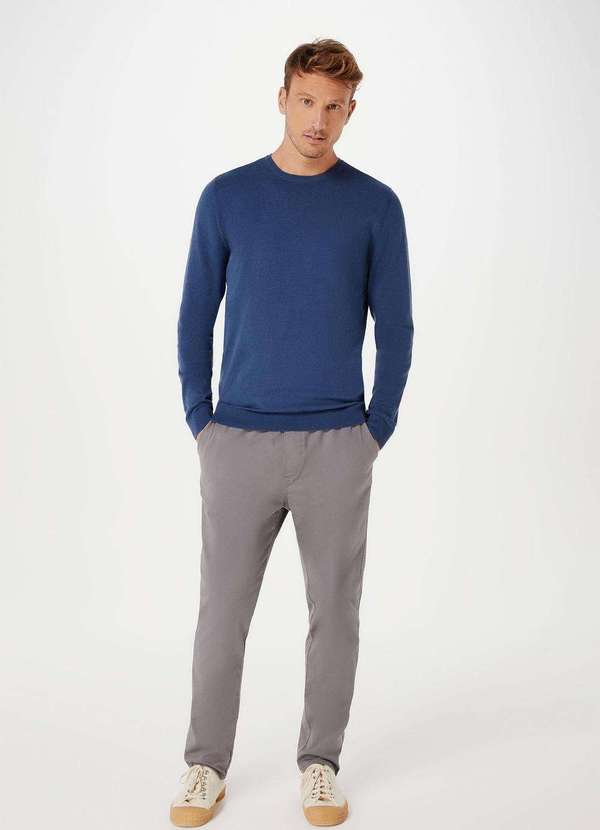 Hering - Blusao Basico Masculino em Trico de Algodao Azul 4