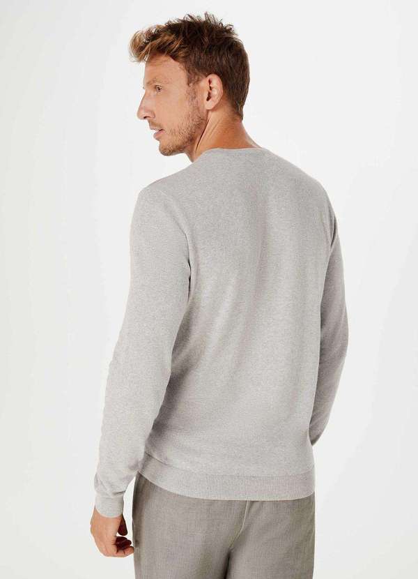 Hering - Blusao Basico Masculino em Trico de Algodao Cinza 3