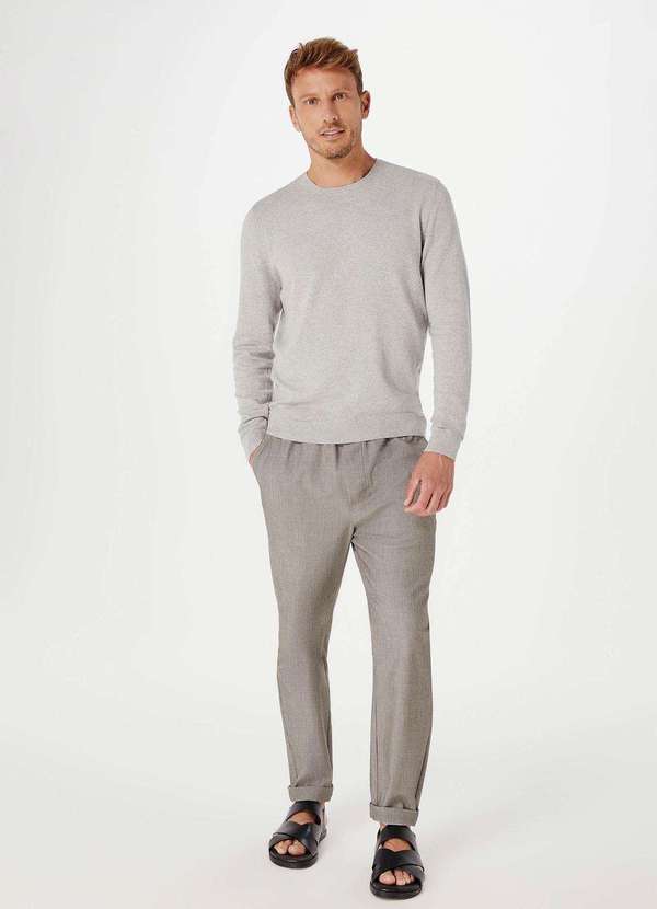 Hering - Blusao Basico Masculino em Trico de Algodao Cinza 4