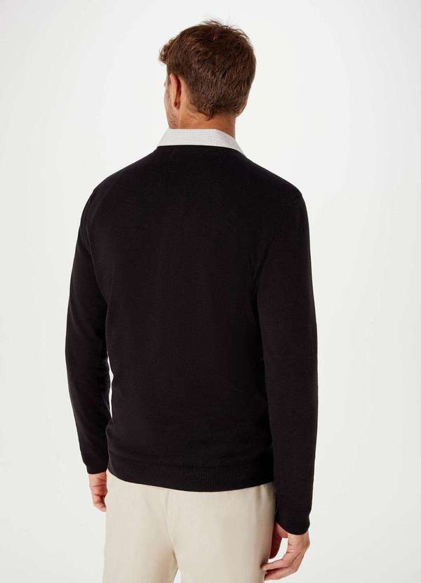 Hering - Blusao Basico Masculino em Trico de Algodao Preto 3
