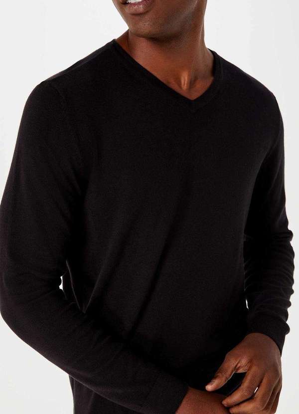 Hering - Blusao Basico Masculino em Trico de Algodao Preto 6