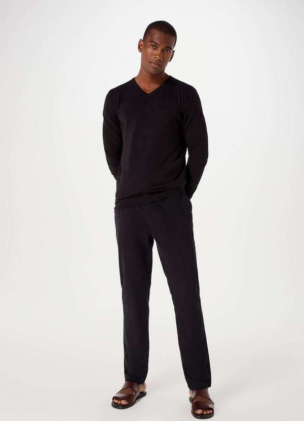 Hering - Blusao Basico Masculino em Trico de Algodao Preto 8