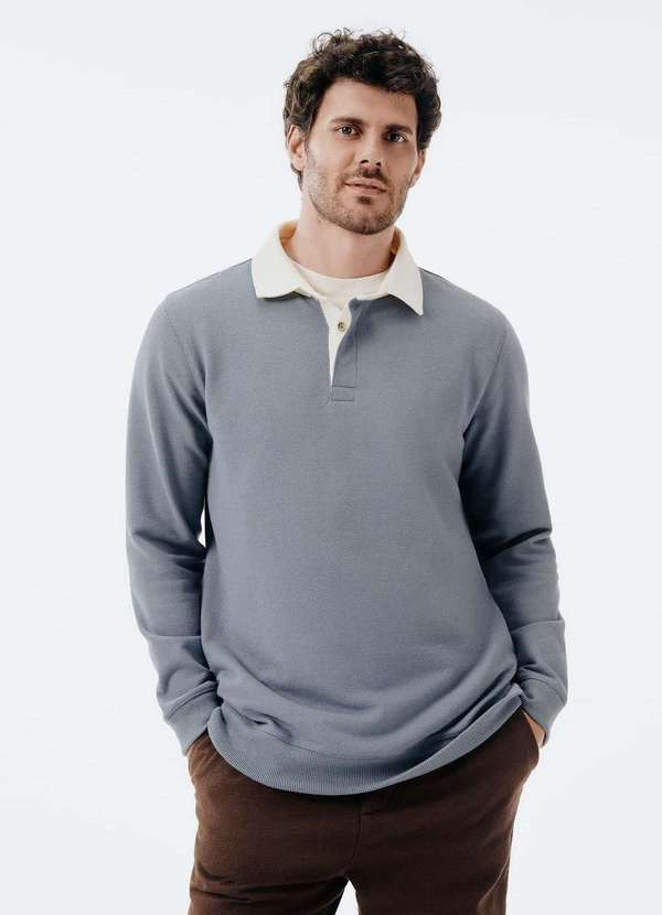 Hering - Blusao Masculino Polo em Moletom Azul