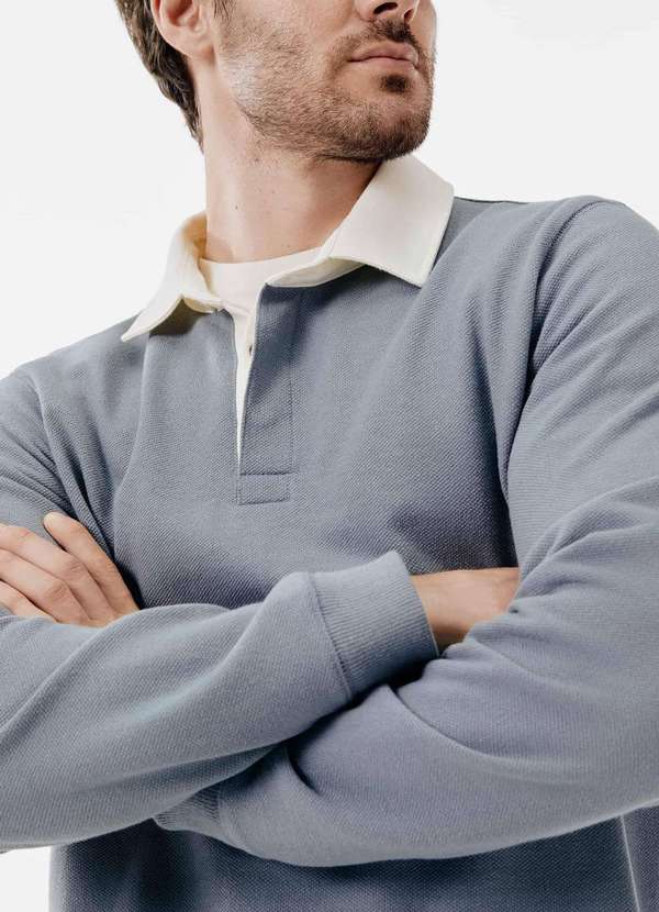 Hering - Blusao Masculino Polo em Moletom Azul 2