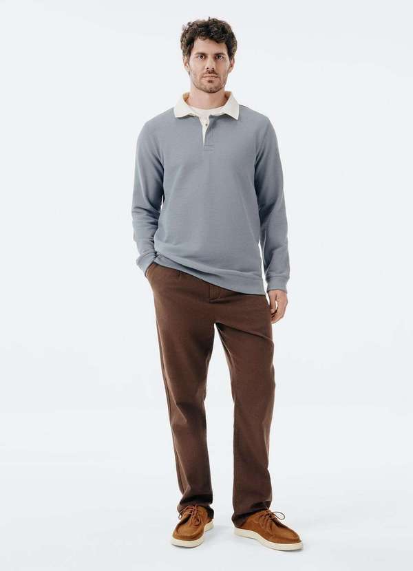 Hering - Blusao Masculino Polo em Moletom Azul 4