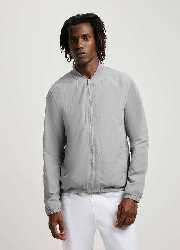 Hering - Jaqueta Basica Masculina Bomber Corta Vento Cinza