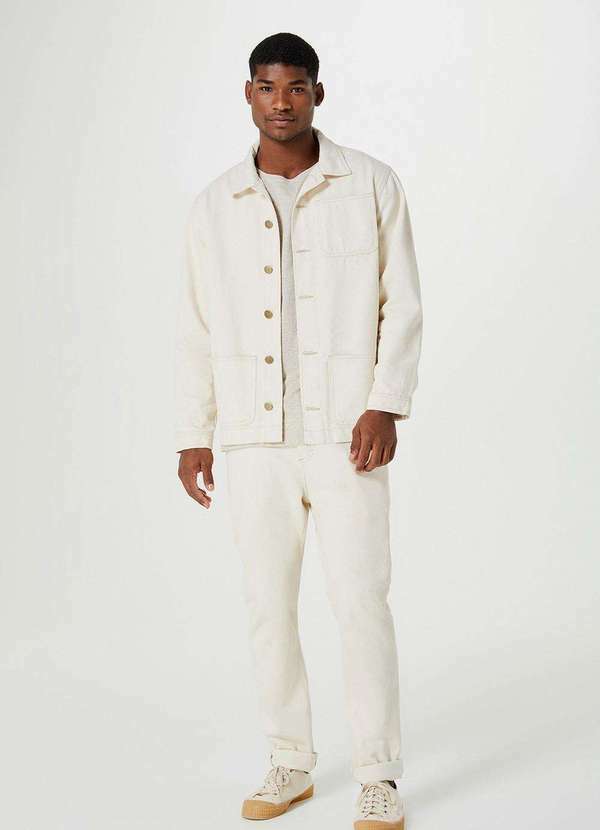 Hering - Jaqueta em Sarja Masculina Branco