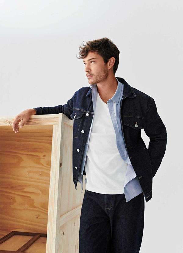 Hering - Jaqueta Jeans Masculina Trucker Azul 4