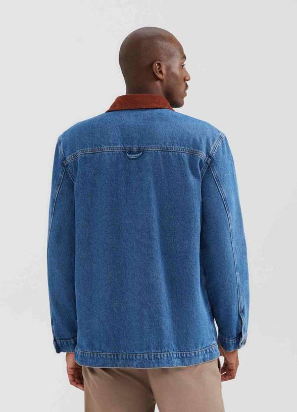 Hering - Jaqueta Jeans Trucker Masculina com Veludo Azul 3