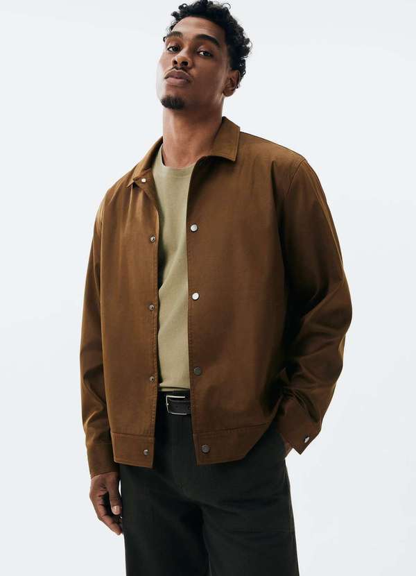 Hering - Jaqueta Masculina Bomber em Suede Marrom