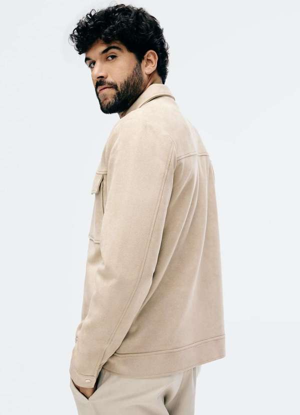 Hering - Jaqueta Masculina com Bolso Bege 3