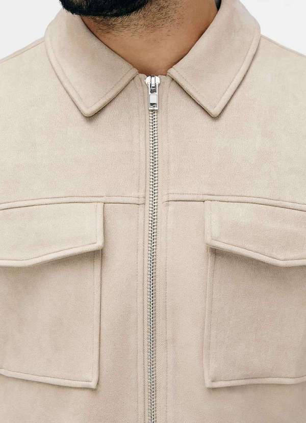 Hering - Jaqueta Masculina com Bolso Bege 4