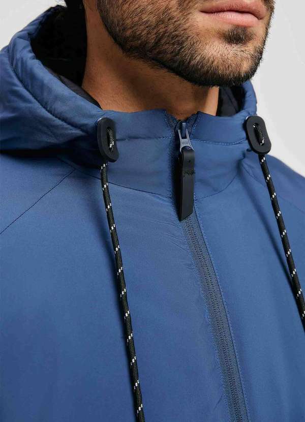 Hering - Jaqueta Masculina Corta Vento com Capuz e Bolso Azul 2