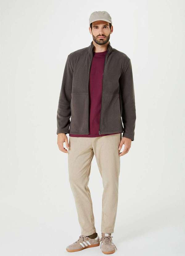 Jaqueta Masculina Neoprene Manga Matelassê (Cinza