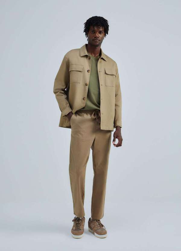 Hering - Jaqueta Masculina em Sarja Texturizada Bege