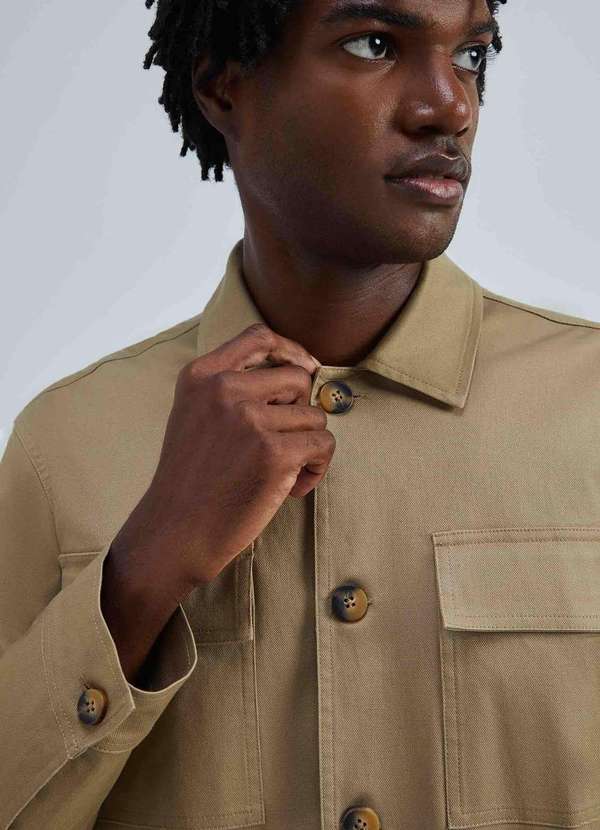 Hering - Jaqueta Masculina em Sarja Texturizada Bege 2