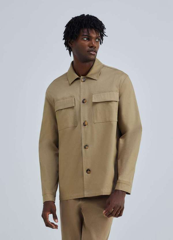 Hering - Jaqueta Masculina em Sarja Texturizada Bege 4