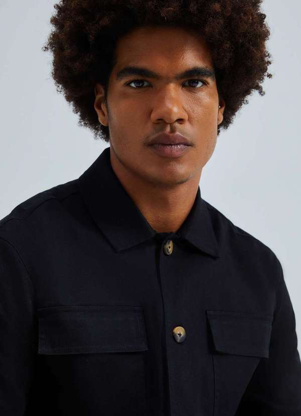 Hering - Jaqueta Masculina em Sarja Texturizada Preto 2