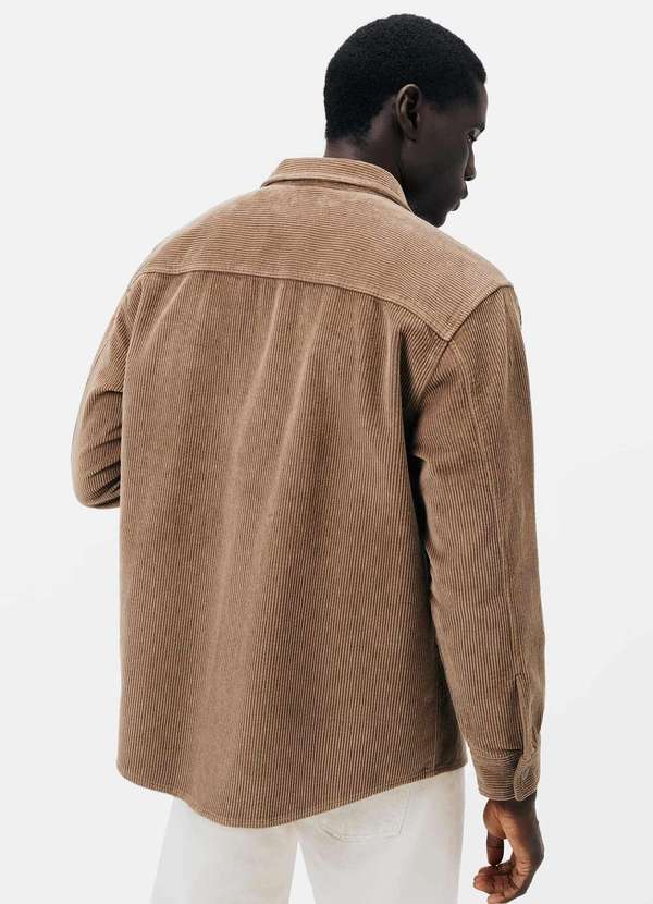 Hering - Jaqueta Masculina Overshirt em Veludo Cotele Marrom 3