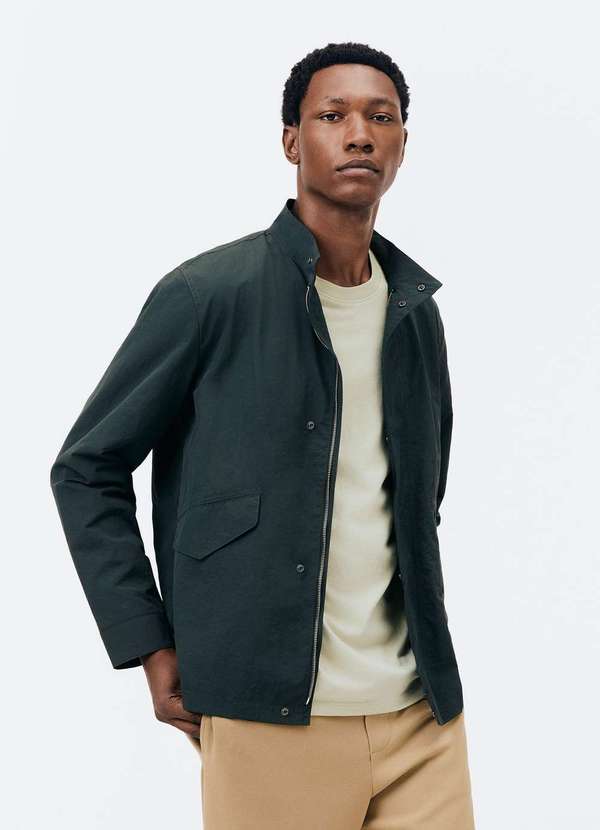 Hering - Jaqueta Masculina Regular com Bolso Azul