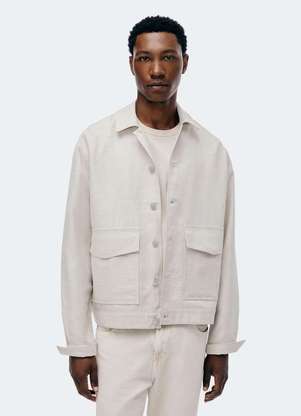 Hering - Jaqueta Overshirt Masculina com Linho - HERING