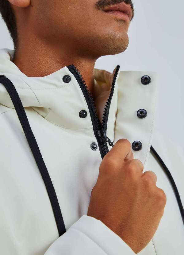 Hering - Jaqueta Parka Masculina com Capuz Branco 2