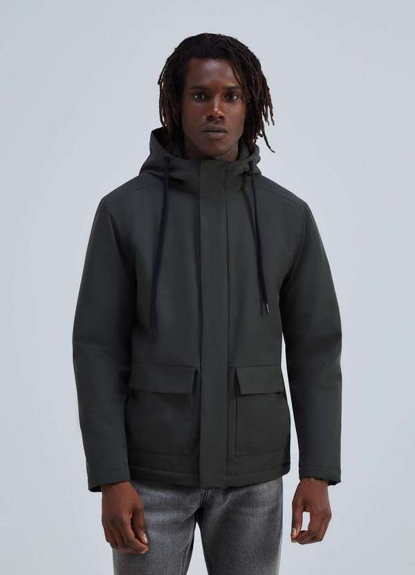 Hering - Jaqueta Parka Masculina com Capuz Verde