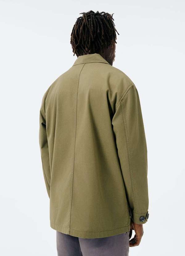 Hering - Parka Masculina Reta em Sarja Verde 3